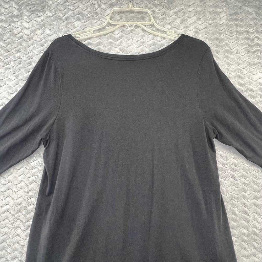 Pure Jill Womens Black 3/4 Sleeve Scoop Neck Knit Tunic Top, Casual Everyday - Picture 15 of 16